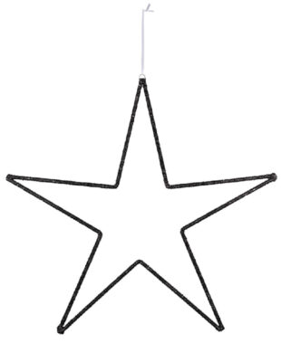 Závěs hvězda korálková, černá, 100x100x1cm  (ZGE-22001390)
