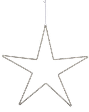 Závěs hvězda korálková, stříbrná, 80x80x1cm  (ZGE-22002304)