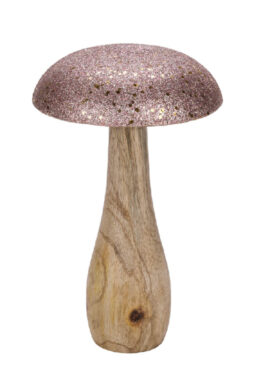 Houba s třpytivým kloboučkem, růžová, 20x20x13cm  (ZGE-22003299)