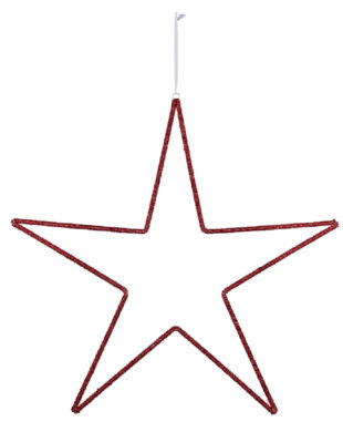 Závěs hvězda korálková, červená, 100x100x1cm  (ZGE-22004301)