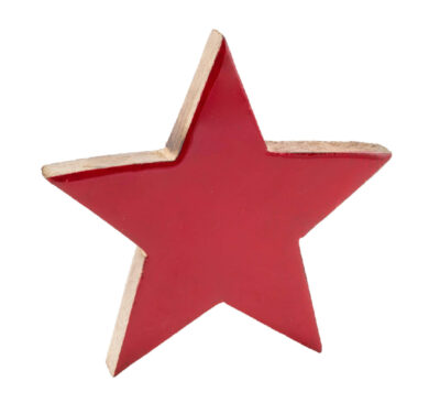 Hvězda, mangové dřevo, červená, 18x18x3cm  (ZGE-22004343)