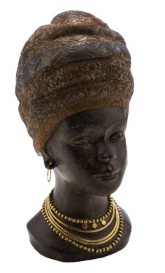 Dekorace africká žena, hnědá a zlatá, 17x19,5x3  (ZGE-22101137)