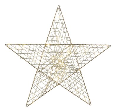 Hvězda LED,50LED, baterie 3xAA, zlatá, 70cm  (ZGE-22101277)