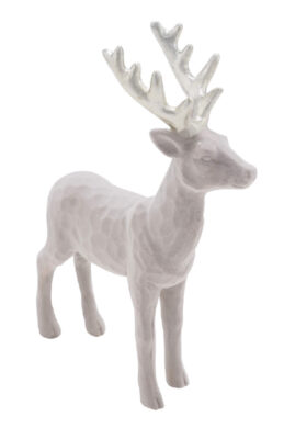 Dekorace jelen, stříbrná a šedá, 18x24x  (ZGE-22102154)