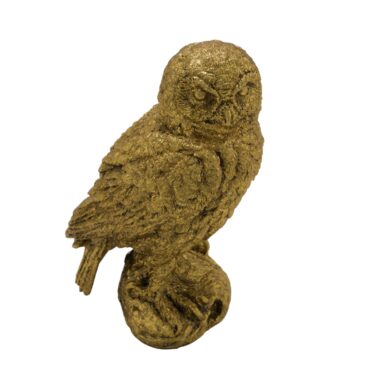 Dekorace sova, zlatá se starožitnou patinou 12x9,5  (ZGE-22102285)
