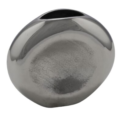 Váza ALU, kulatá, stříbrná, 25x25x8cm  (ZGE-22102351)