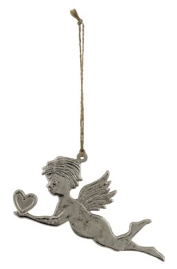 Závěs anděl, stříbrná, 15x7,5cm  (ZGE-22102486)