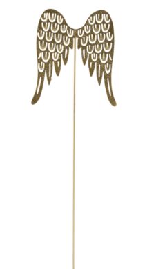 Zápich křídla, kovový, zlatá, 49x14cm  (ZGE-22104297)
