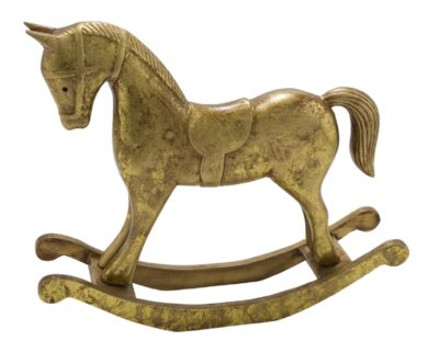 Kůň houpací, zlatá, 30x8x22cm  (ZGE-22104299)