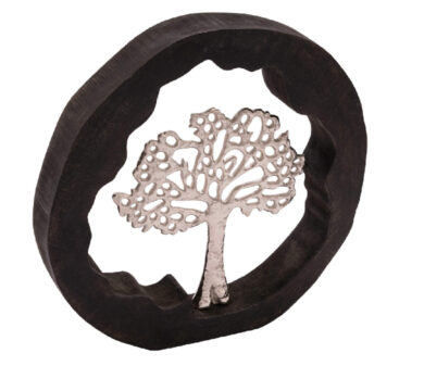 Dekorace strom v kruhovém, dřevěném podstavci, 25x  (ZGE-22202481)
