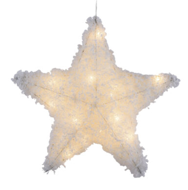 VDT Ozdoba hvězda závěsná LED, s časovačem, plastová, bílá, 30x8x30cm, ks  (ZGE-22302274)