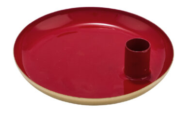 VDT Svícen 1 svíčka, kovový, červená, pr.15x3,5cm, ks  (ZGE-22304441)