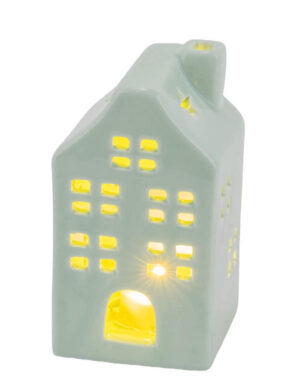 Domeček LED, 2xLR44, keramika, šedá, 6x6x13cm, ks  (ZGE-22402365)