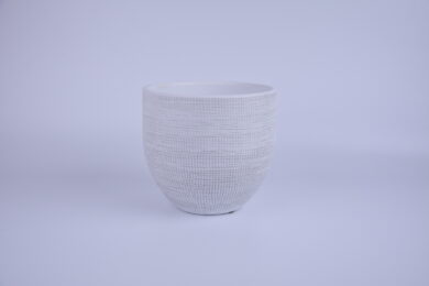 Obal na květináč keramický AVEIRO, pr.18x16cm, bílá|WHITE  (ZHP-10001011-18-0030)