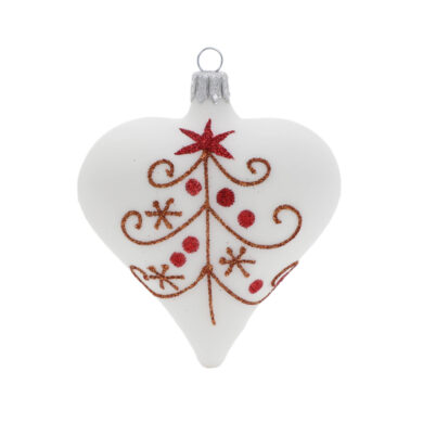 Ozdoba vánoční srdce, bílá, xcm  (ZOZ-212034)