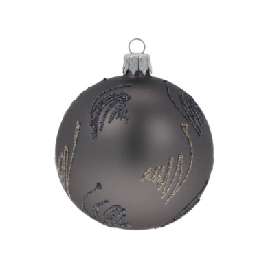 Ozdoba vánoční koule, šedá, 8cm  (ZOZ-212048)