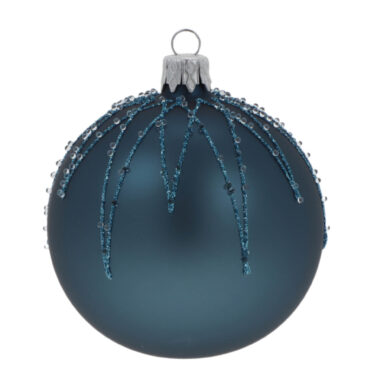 Ozdoba vánoční koule, modrá, 8cm  (ZOZ-212060)