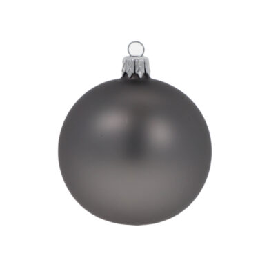 Ozdoba vánoční koule, šedá|mat, 8cm  (ZOZ-212107)