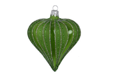 Ozdoba vánoční srdce, zelená, 9cm  (ZOZ-212118)