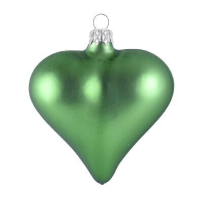 Ozdoba vánoční, srdce UNI, zelená/matná, ?cm  (ZOZ-222206)