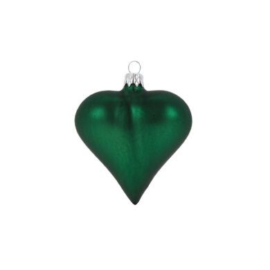 Ozdoba vánoční, srdce UNI, zelená/matná, ?cm  (ZOZ-222218)