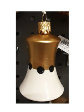 Ozdoba vánoční, zvonek, bronz/černé puntíky, 5,5cm  (ZOZ-222314)
