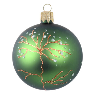 Ozdoba vánoční koule, stromek zelený, 8cm  (ZOZ-232305)
