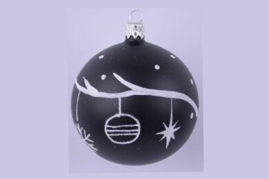 Ozdoba vánoční koule, ozdobená větvička, 8cm  (ZOZ-232341)