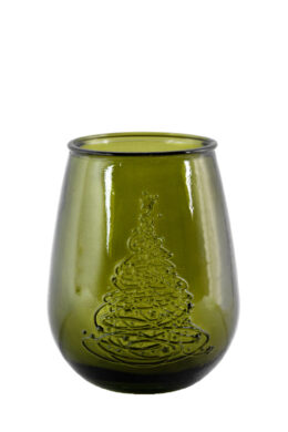 Váza ARBOL DE NAVIDAD 0,65L, tmavě lahvově zelená  (ZSM-2382DB615)