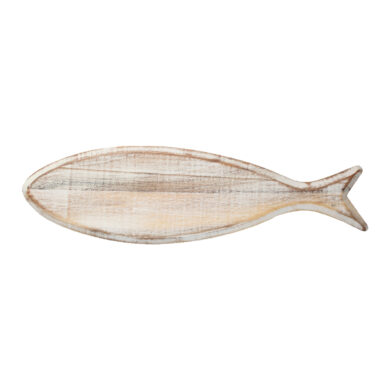 Prkénko Ryba OCEAN, 50x14x1,5cm, rustikální akát, bílá patina  (ZTG-09571)