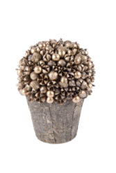 Dekorace ozdobený květináč s žaludy ACORN, přírodnina, zlatá, pr.14x20cm, ks - Vyzdobte v domov ekologicky s naimi FSC certifikovanmi dekoracemi. Krsa s ohledem na produ.