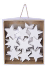 Přízdoba hvězda, dřevo, bílá, 4x4x1cm, box 18ks - Vyzdobte v domov ekologicky s naimi FSC certifikovanmi dekoracemi. Krsa s ohledem na produ.