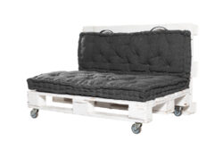 Kai Pallet mattress 80x120x8 cm, 40x120x8 cm, Dark grey - Matrace je složena ze sedací části a opěrky. Materiál je 100% bavlna a je doporučeno suché čištění.