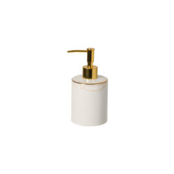 Pumpička na mýdlo|tělový gel 0,6L, TAORMINA, bílá|zlatá - Doplňky do koupelny Casafina: kvalitní, stylový a moderní kamenina. Různé barvy a vzory. Ideální pro koupelnu. Skvělý dárek.