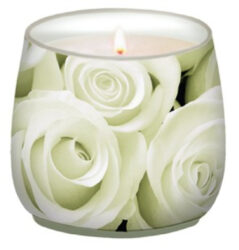 Svíčka ve skle - bílá růže - Popis se připravuje - možno na dotaz