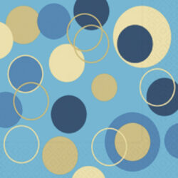 OUT Ubrousky 3V - modré puntíky a kroužky 33x33cm - Popis se pipravuje - mono na dotaz