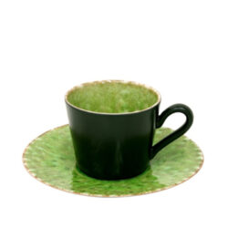 Šálek na čaj s podšálkem 0,19L, RIVIERA, zelená|Tomate - Hrnky a lky COSTA NOVA. Portugalsk kamenina, odoln, bezpen, ekologick. Rzn tvary, barvy, vzory. Ideln na kvu, espresso, cappuccino, lungo, aj, kakao a dal.