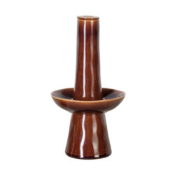 Váza s odkladačem 17cm|0,9L, LE JARDIN, hnědá (mah - Vzy COSTA NOVA - krsn, kvalitn a ekologick kameninov dekorace z Portugalska. Rzn tvary, barvy, designy a velikosti. Objednejte si je z naeho e-shopu.