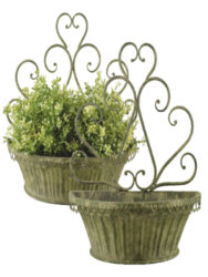 Květináč na stěnu zelený, S2 - Kvtine|kvtnky z kovu, terakoty, keramiky a dalch materil od Esschert Design. Stylov a kvalitn doplky pro vae rostliny.