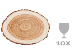 Tácek papírový Letokruh, pr. 10cm, set 10ks - 10 ks papírových jídelních talířů/tácků. V designu průřezu kmenu stromu. Rozměr v cm (ŠxHxV): 10x10x0,2. Obsah: neuvádí se. Materiál: papír.
