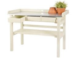 Stolek přesazovací FARMA, bílá - Zahradní stoly a stolky Esschert Design: originální, kvalitní, funkční. Ladí s přírodou i vaším stylem. Odolné, snadno udržitelné.