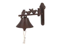 Zvonek s ptáčky, litina - Litinový nástěnný zvonek ke dveřím