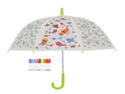 Deštník dětský BIRDS + fixy, PIY - k vybarvení, pr.70x69cm - Nástroje a doplňky na zahradu pro děti značky Esschert Design. Kvalitní a odolné materiály. Zábava, vzdělání a bezpečnost pro naše nejmenší.