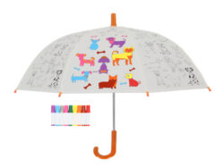 Deštník dětský DOGS + fixy, PIY - k vybarvení, pr.70x69cm