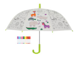 Deštník dětský JUNGLE + fixy, PIY - k vybarvení, pr.70x69cm