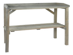 Stolek pěstitelský - Dřevěný odkládací stolek. Vhodný jako zahradní pěstitelský stůl. Se 2-mi odkládacími plochami. V přírodním barevném zpracování s našedlou patinou. Rozměr v cm (ŠxHxV): 78,2x38x82,2. Obsah: neuvádí se. Materiál: borové dřevo.