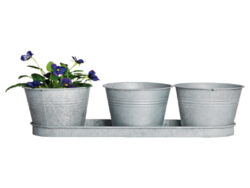 Sada 3 květináčků - zinek - Kvtine|kvtnky z kovu, terakoty, keramiky a dalch materil od Esschert Design. Stylov a kvalitn doplky pro vae rostliny.