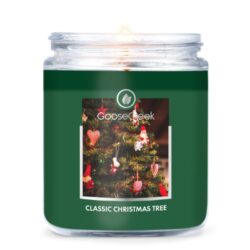 Svíčka s 1-knotem 0,2 KG CLASSIC CHRISTMAS TREE, aromatická v dóze KP - Aromatická sojová svíčka ve sklenici s plechovým šroubovacím uzávěrem a jedním knotem vydrží hořet až 45 hodin.