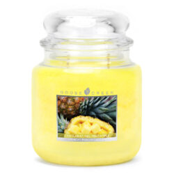 Svíčka 0,45 KG Vzrušující ananas, aromatická ve skle - Aromatická svíčka ve skleněné dóze s pokličkou.