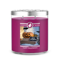 Svíčka HALLOWEEN 0,45 KG HAPPY HALLOWEEN, aromatická v dóze KP, 2 knoty - Halloweenská kolekce aromatických svíček s délkou hoření až 60 hodin.
